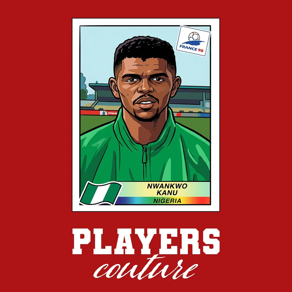Nwankwo Kanu World Cup Sticker Kids T-Shirt – nwanko kanu red Players Couture design