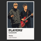 Oasis Oasis design two, capturing Gallagher-era parkas and Manchester attitude Icon Frame artwork in black