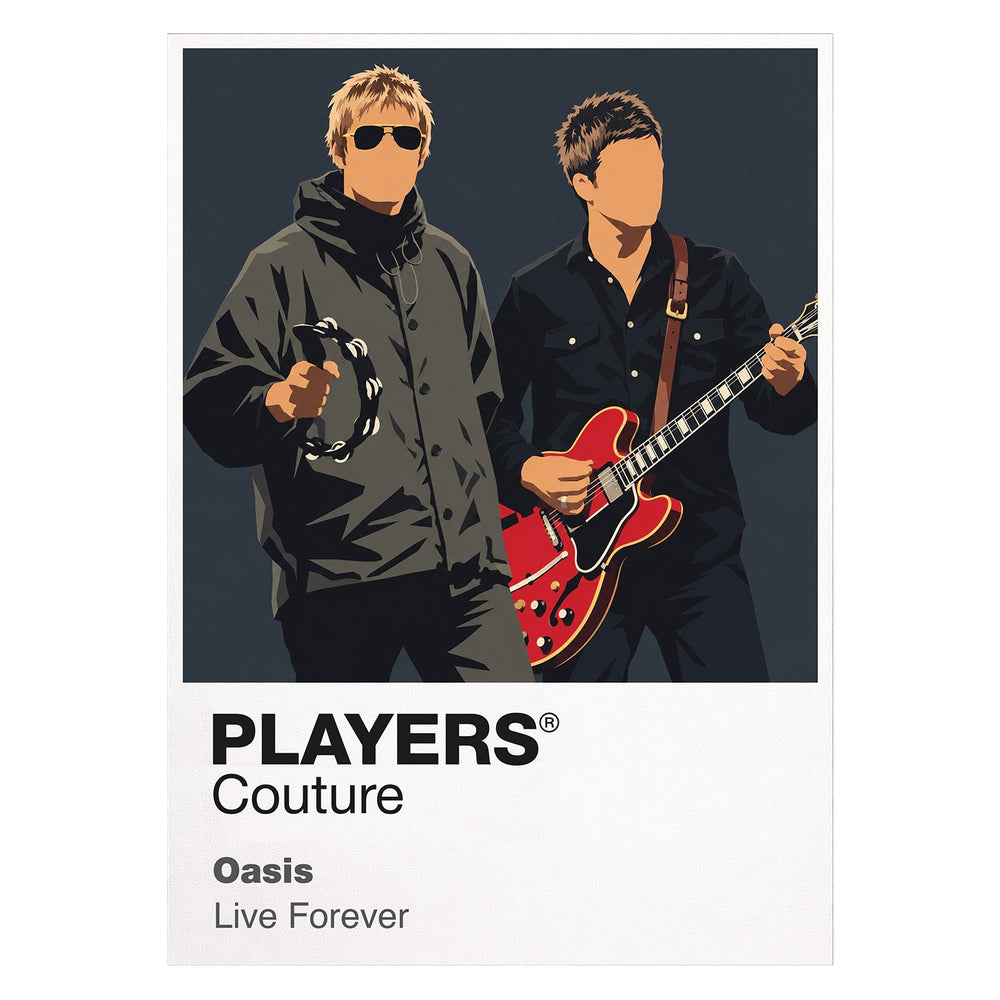 Oasis Oasis design two, capturing Gallagher-era parkas and Manchester attitude Icon Frame artwork on white