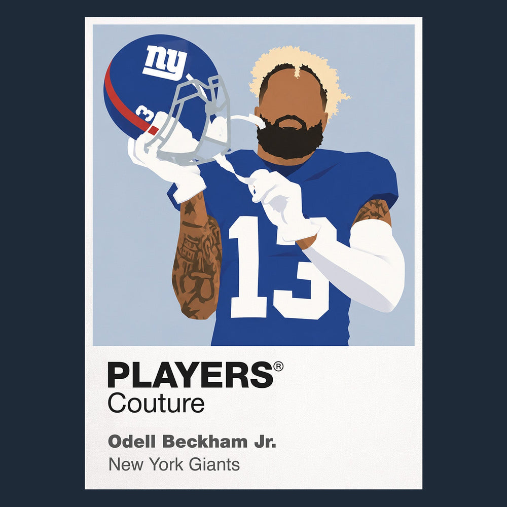Odell Beckham Jr New York Giants navy Icon Frame artwork detail