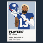 Odell Beckham Jr New York Giants navy Icon Frame artwork detail