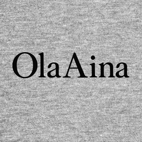 Ola Aina Logo Men's T-Shirt – grey close-up detail shot of the Ola Aina Players Couture logo design