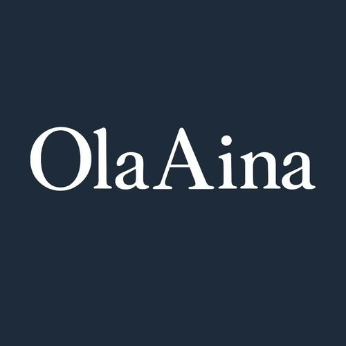 Ola Aina Logo Men's T-Shirt – navy close-up detail shot of the Ola Aina Players Couture logo design