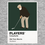 Old Tom Morris Golf Icon Frame Men's Polo Shirt in Gray - Players Couture Streetwear