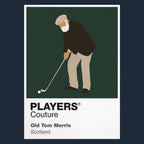 Old Tom Morris Golf Icon Frame Men's Polo Shirt in Navy - Players Couture Fashion