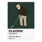 Old Tom Morris Golf Icon Frame Men's Polo Shirt in White - Players Couture Fan Apparel