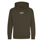 Essentials Collection hoodie – green kids' hoodie with white Essentials Collection letters and Players Couture logo on the