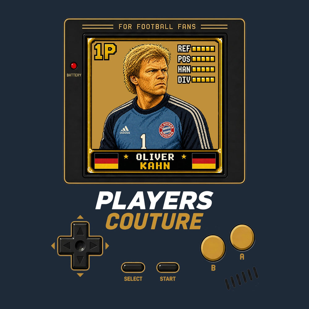 Oliver Kahn 1P 8-Bit t-shirt retro gaming design by Players Couture