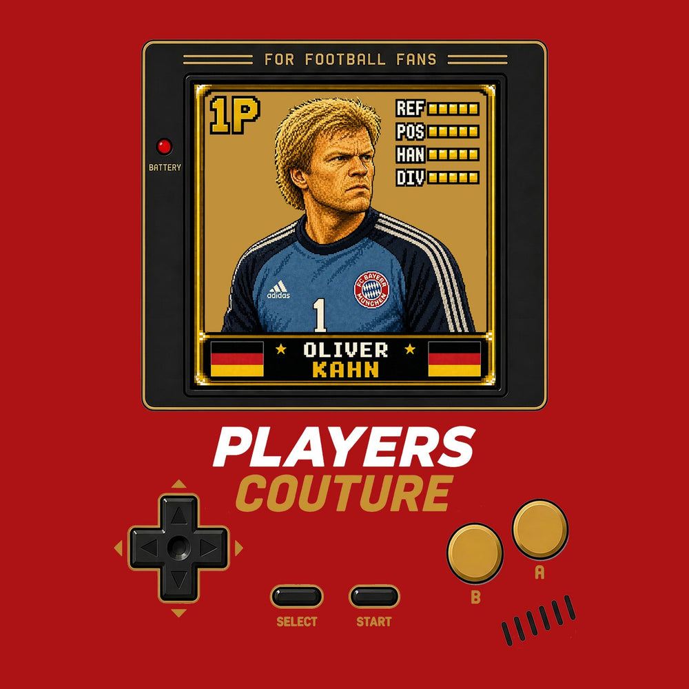 Oliver Kahn 1P 8-Bit hoodie retro gaming design by Players Couture