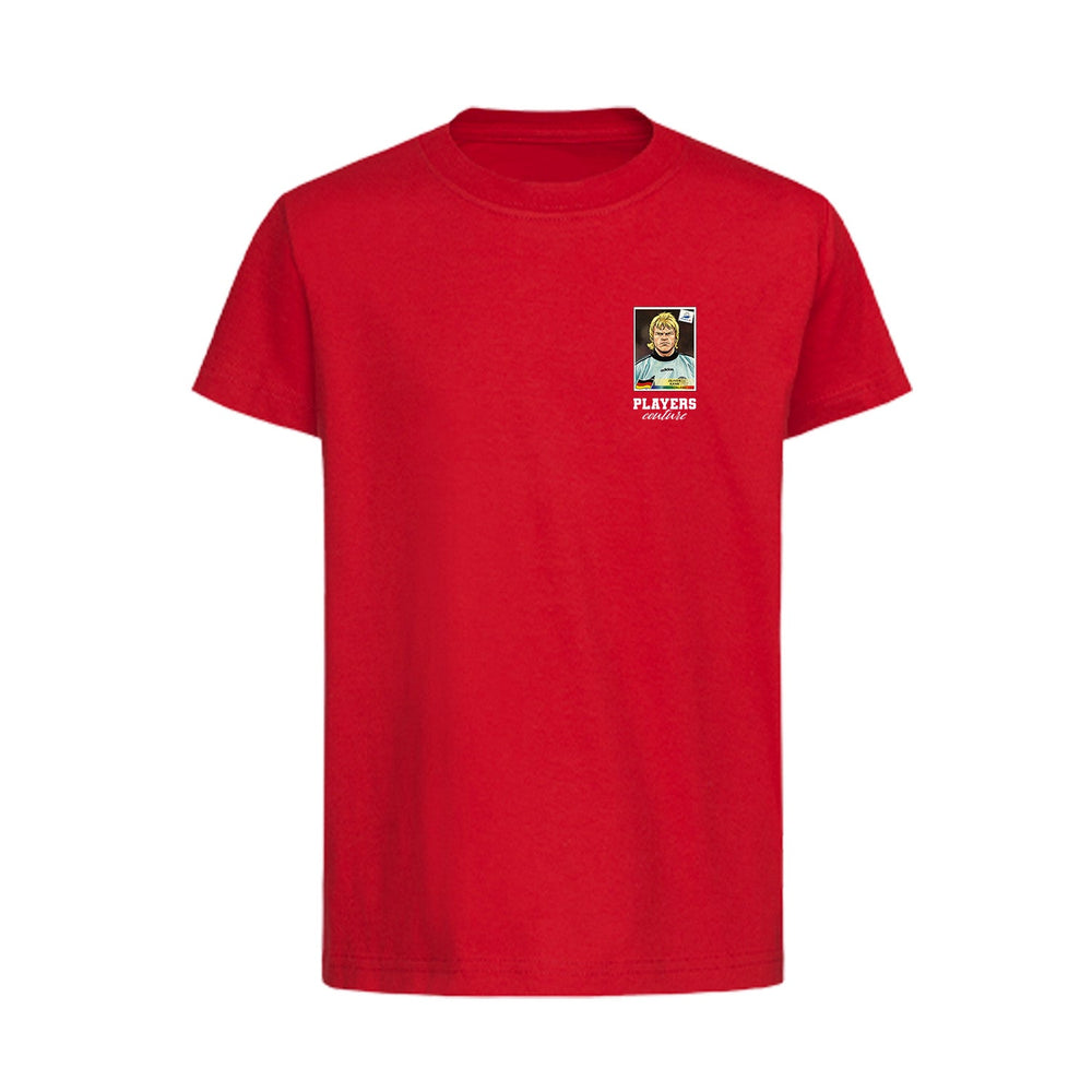 Oliver Kahn World Cup Sticker Kids T-Shirt – oliver kahn sticker kids red tshirt Players Couture design
