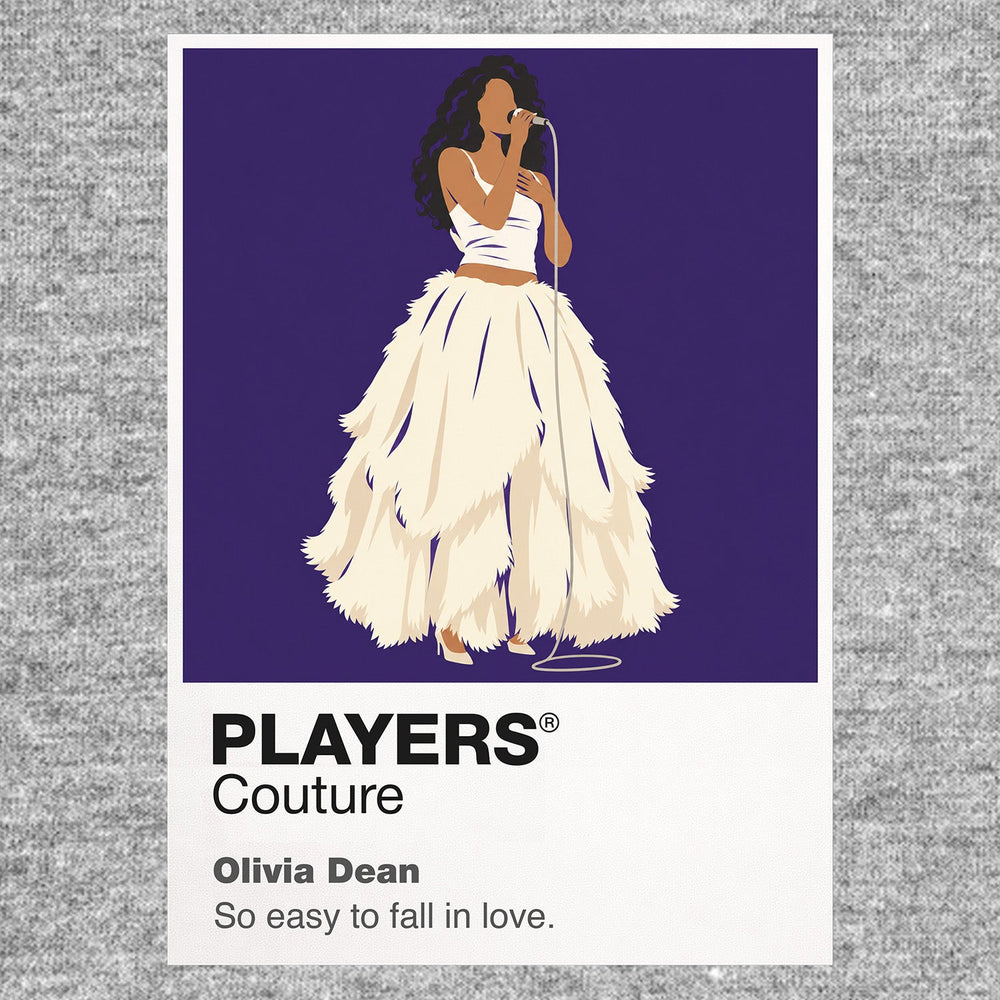 Olivia Dean Olivia Dean's elegant British soul-pop styling and relaxed live presence Icon Frame artwork in grey