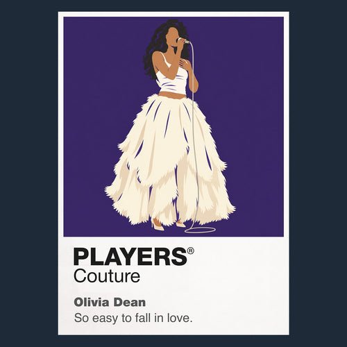 Olivia Dean Olivia Dean's elegant British soul-pop styling and relaxed live presence Icon Frame artwork in navy