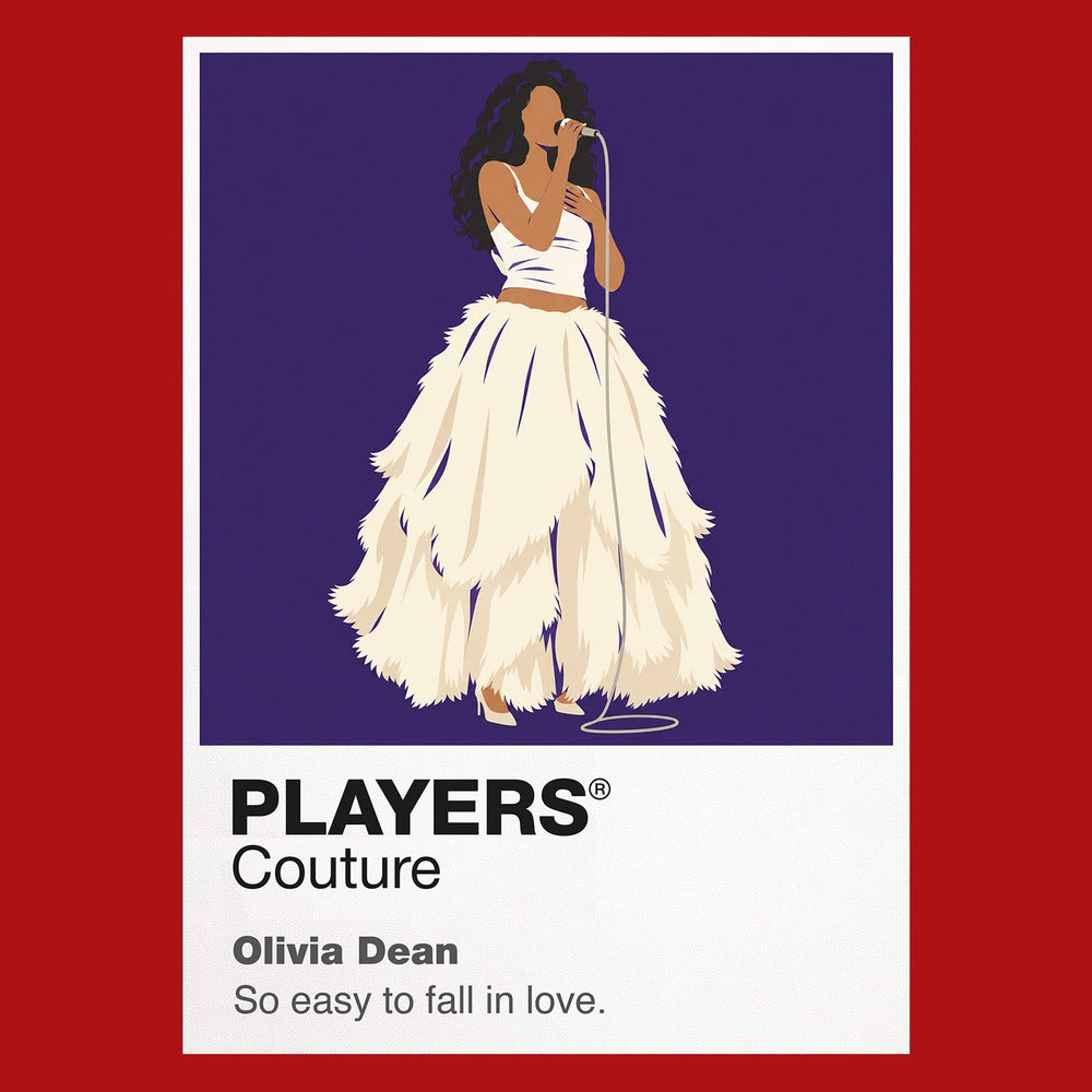 Olivia Dean Olivia Dean's elegant British soul-pop styling and relaxed live presence Icon Frame artwork in red