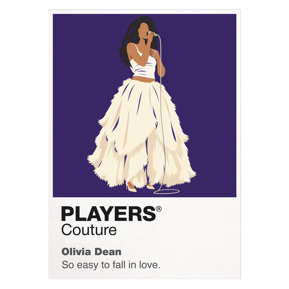 Olivia Dean Olivia Dean's elegant British soul-pop styling and relaxed live presence Icon Frame artwork on white