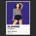 Olivia Rodrigo Olivia Rodrigo's purple-toned GUTS era and energetic pop-rock stage identity Icon Frame artwork in black
