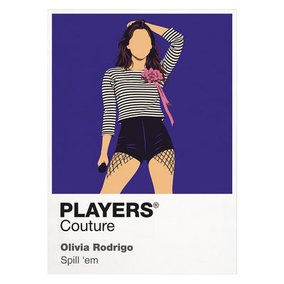 Olivia Rodrigo Olivia Rodrigo's purple-toned GUTS era and energetic pop-rock stage identity Icon Frame artwork on white