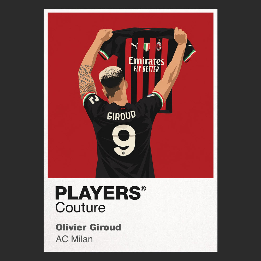 Olivier Giroud AC Milan Icon Frame artwork in black