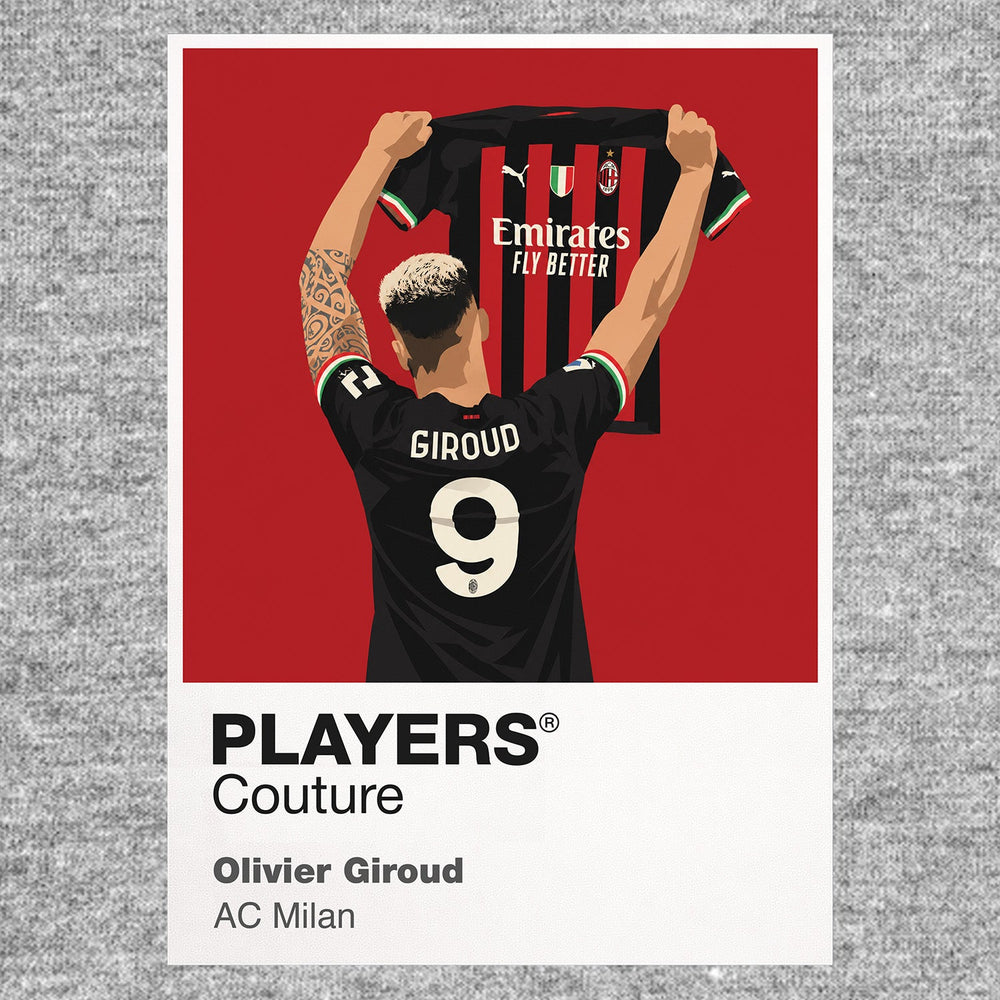 Olivier Giroud AC Milan Icon Frame artwork in grey