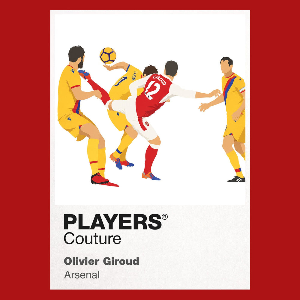 Olivier Giroud Arsenal Icon Frame Men's Hoodie — Red Artwork