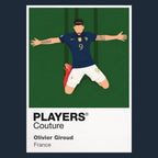Olivier Giroud Kneeslide France Icon Frame artwork in navy