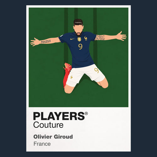 Olivier Giroud Kneeslide France Icon Frame artwork in navy