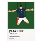 Olivier Giroud Kneeslide France Icon Frame artwork in white