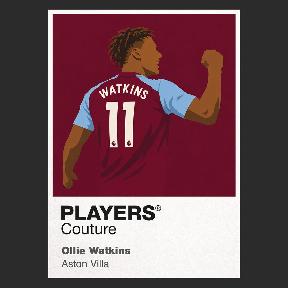 Ollie Watkins Aston Villa Icon Frame Kids T-Shirt — Black Artwork
