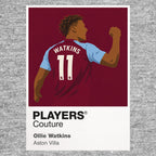 Ollie Watkins Aston Villa Icon Frame Men's Hoodie — Gray Artwork