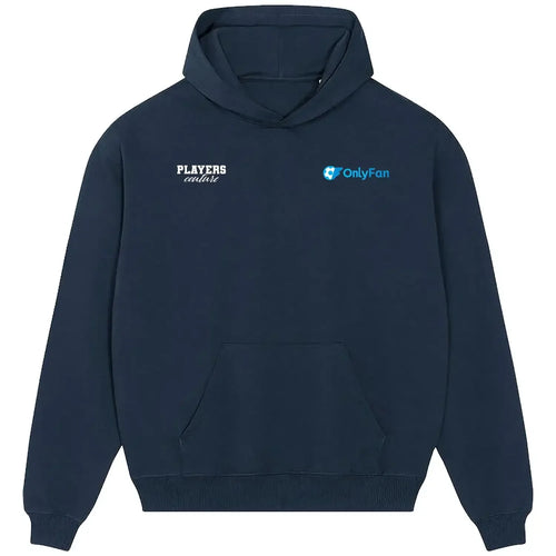 Only Fan hoodie – navy men's hoodie featuring the Only Fan Players Couture logo