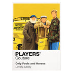 Only Fools and Horses Del Boy, Rodney and the yellow Reliant Regal of Trotters Independent Traders Icon Frame artwork on white