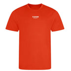 Essentials Collection t-shirt – orange men's t-shirt with black Essentials Collection letters and Players Couture logo on
