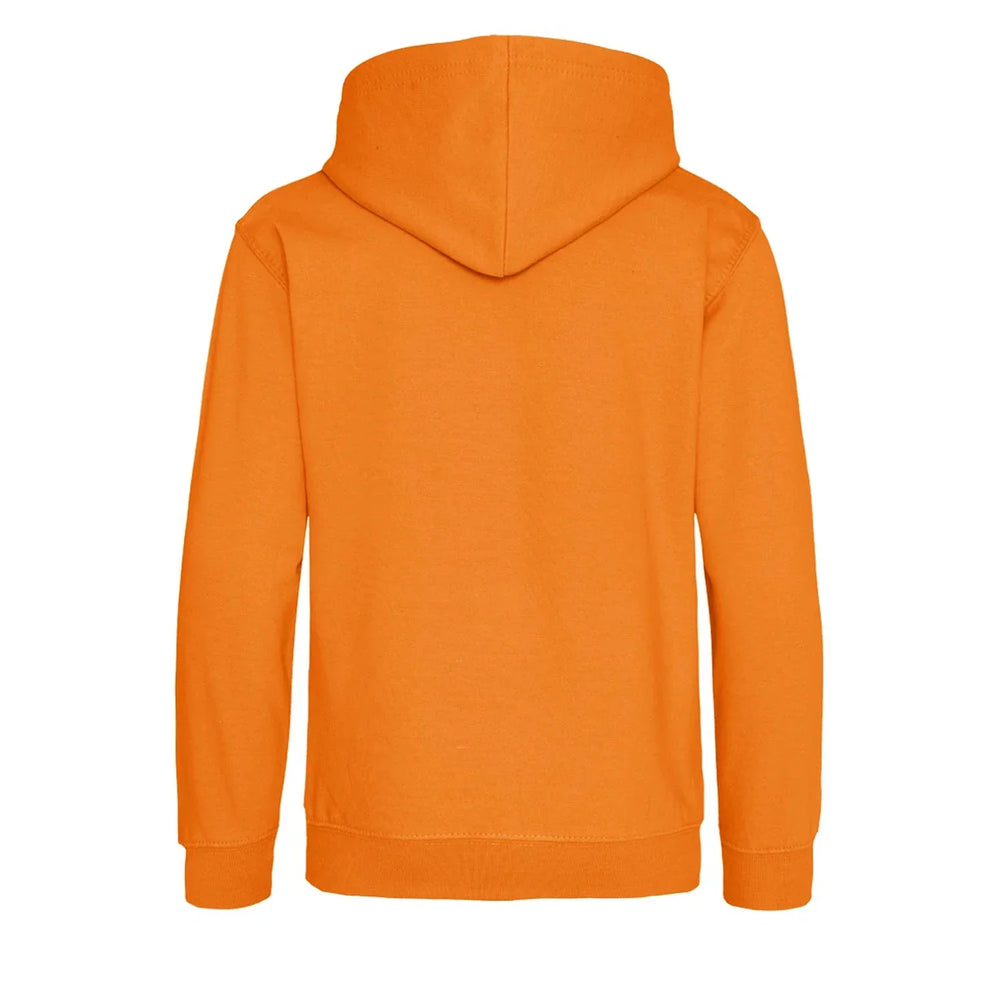 Essentials Collection hoodie – orange kids' hoodie with black Essentials Collection letters and Players Couture logo on the