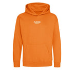 Essentials Collection hoodie – orange kids' hoodie with black Essentials Collection letters and Players Couture logo on the