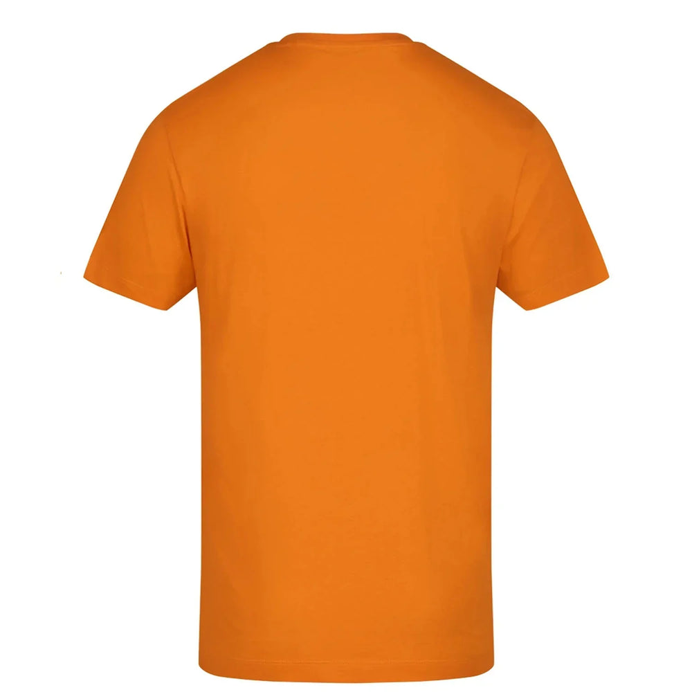 Essentials Collection t-shirt – orange men's t-shirt with black Essentials Collection letters and Players Couture logo on