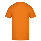 Essentials Collection t-shirt – orange men's t-shirt with black Essentials Collection letters and Players Couture logo on
