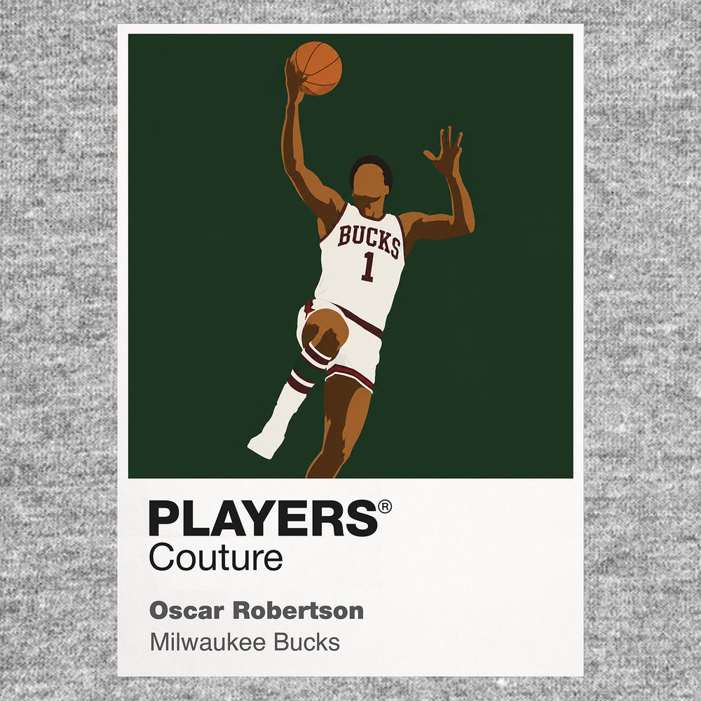 Oscar Robertson Bucks Basketball Icon Frame Men's Hoodie