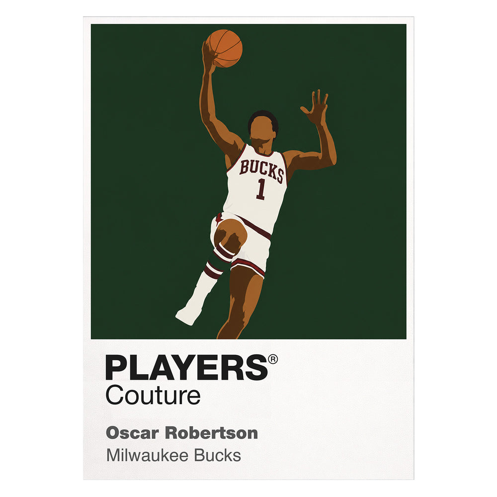 Oscar Robertson Bucks Basketball Icon Frame Men's Hoodie