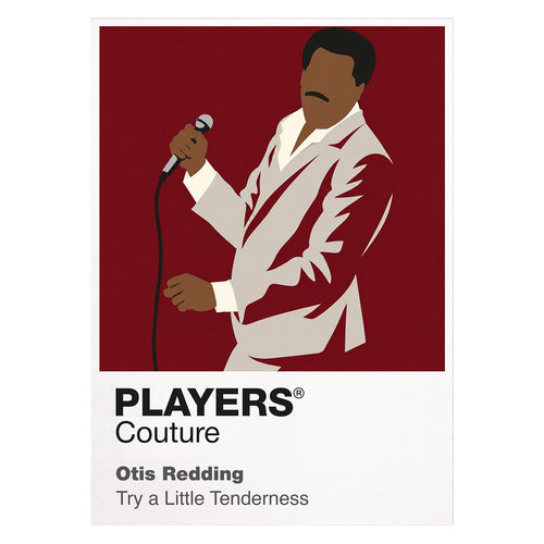 Otis Redding Otis Redding's tailored Southern soul style and urgent microphone stance Icon Frame artwork on white
