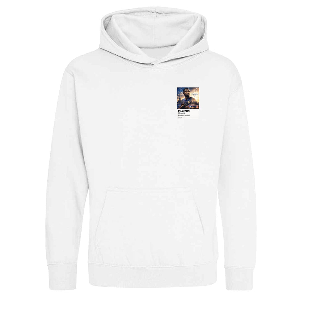 Ousmane Dembele France Atlas Frame White kids hoodie by Players Couture