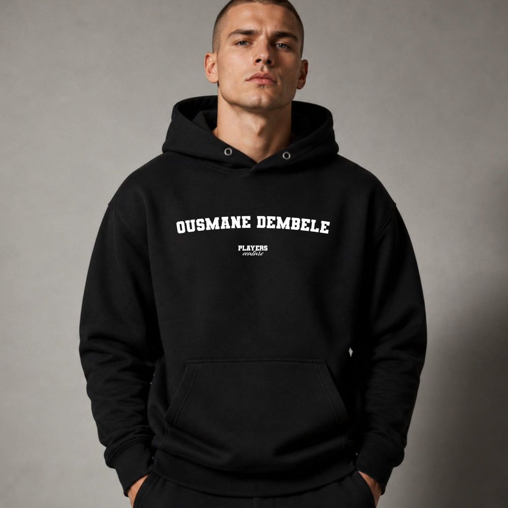 Ousmane Dembele name-print hoodie - black