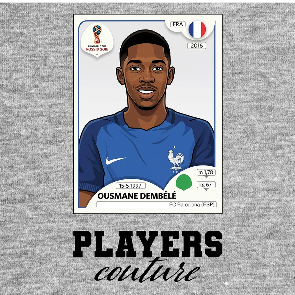 Ousmane Dembele World Cup Sticker Men's Hoodie – ousmane dembele grey Players Couture design