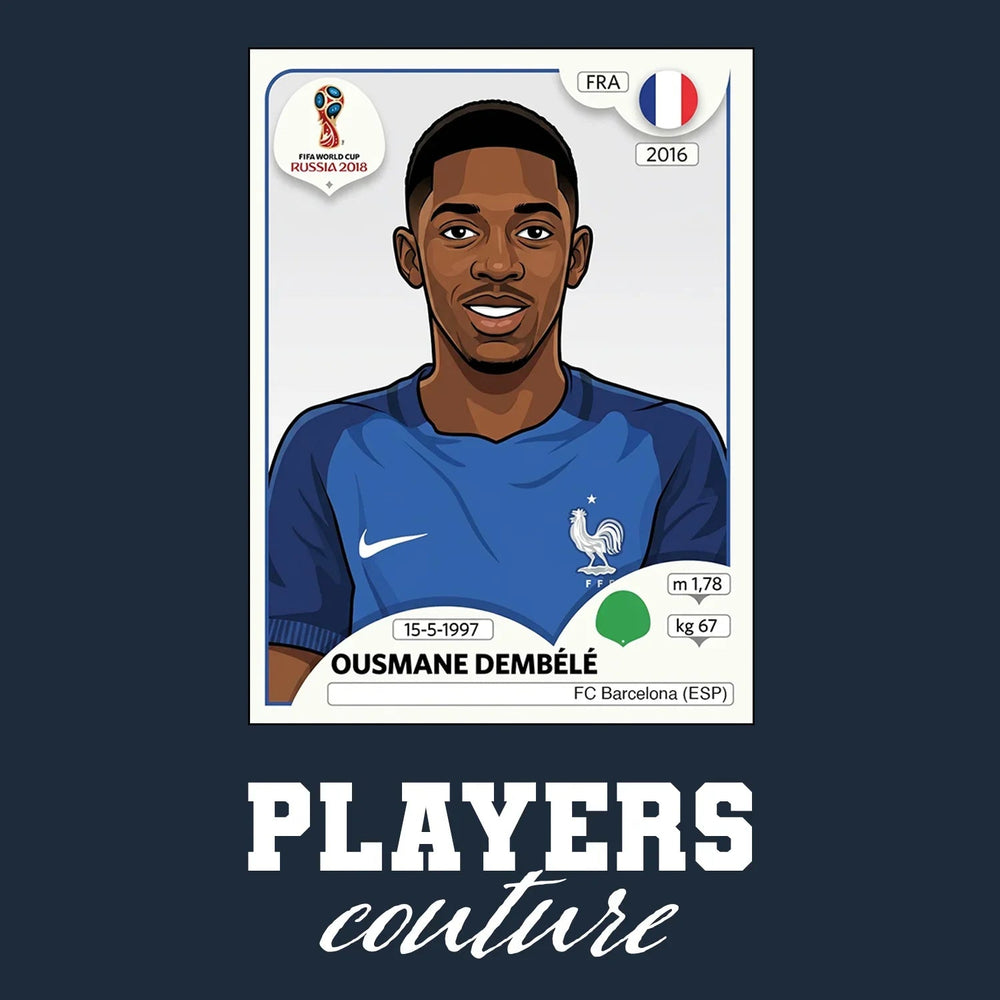 Ousmane Dembele World Cup Sticker Kids T-Shirt – ousmane dembele navy Players Couture design