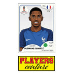Ousmane Dembele World Cup Sticker Men's T-Shirt – close-up detail shot of the Ousmane Dembele World Cup Players Couture logo