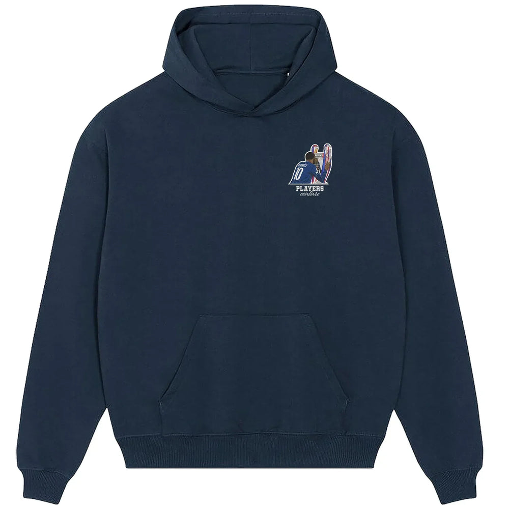 Ousmane Dembele hoodie – navy men's hoodie featuring the Ousmane Dembele Players Couture logo