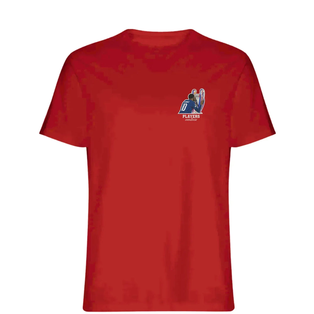 Ousmane Dembele t-shirt – red men's t-shirt featuring the Ousmane Dembele Players Couture logo