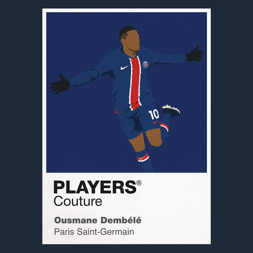Ousmane Dembele PSG Icon Frame Men's Hoodie — Navy Artwork