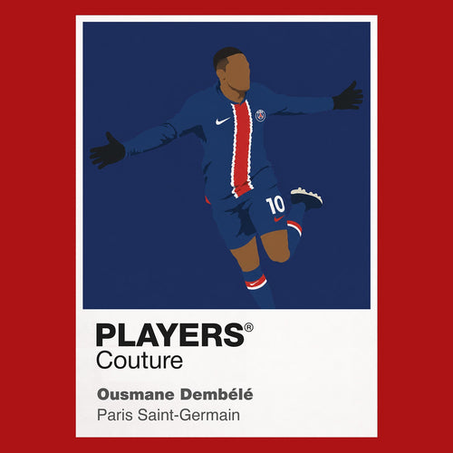 Ousmane Dembele PSG Icon Frame Men's Hoodie — Red Artwork