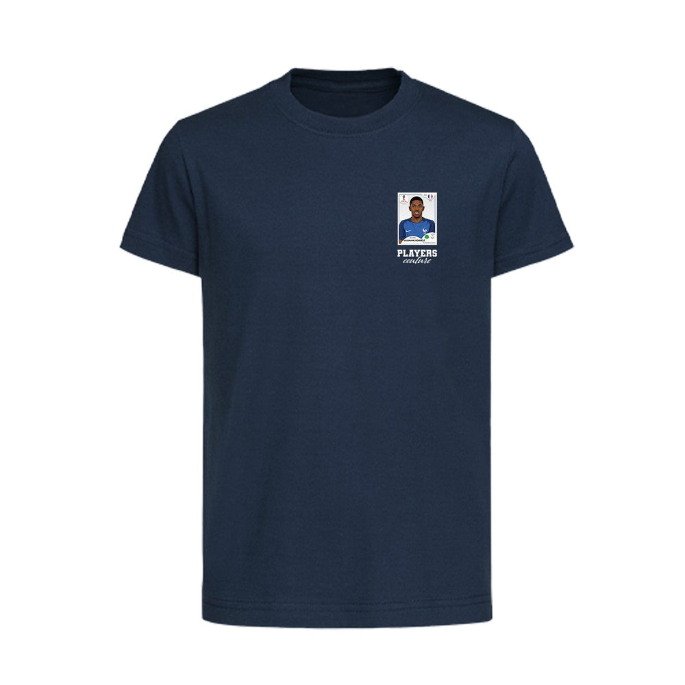 Ousmane Dembele World Cup Sticker Kids T-Shirt – ousmane dembele sticker kids navy tshirt Players Couture design