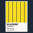 Oxford United Classic Football Shirt Colours Frame Men's T-Shirt – navy close-up detail shot of the Oxford United Players