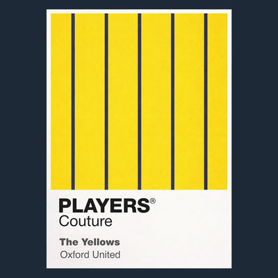 Oxford United Classic Football Shirt Colours Frame Men's T-Shirt – navy close-up detail shot of the Oxford United Players